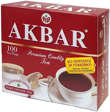 Чай черный цейлонский Акбар 100 пакетиков