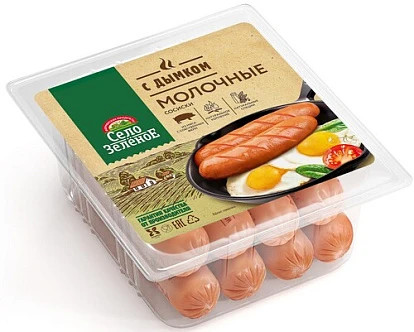 Сосиски Молочные с дымком 400 г Село Зелёное Сосиски Молочные с дымком 400 г Село Зелёное