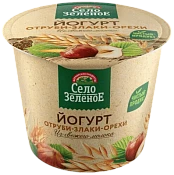 Йогурт с отрубями, злаками и орехами 3,5% 120 г Село Зелёное