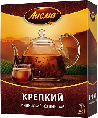 Чай черный крепкий Лисма 100 пакетиков