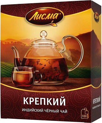 Чай черный крепкий Лисма 100 пакетиков Чай черный крепкий Лисма 100 пакетиков