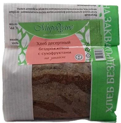Хлеб бездрожжевой десертный с сухофруктами 300 г Миродолье