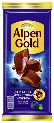 Шоколад Aльпен Голд с чернично-йогуртовой начинкой 80 г