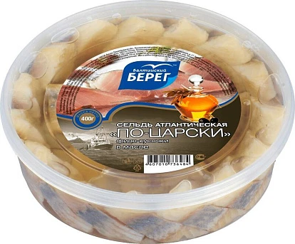 Пресервы Сельдь по-царски филе-кусочки в масле 400 г Балтийский берег