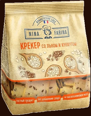 Крекер со льном и кунжутом 145 г Nina Farina