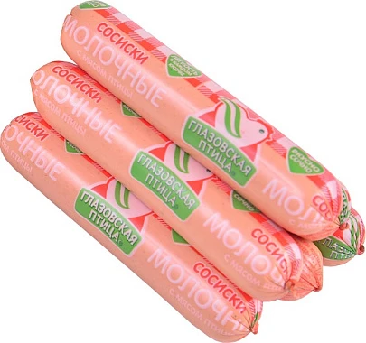 Сосиски Молочные с мясом птицы ~1,7 кг Глазовская птица