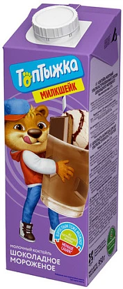 Коктейль молочный Шоколадное мороженое 2% 950 г Топтыжка
