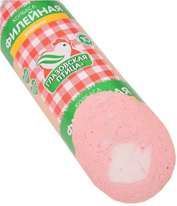 Колбаса вареная куриная Филейная 400 г Глазовская птица