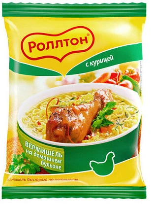 Вермишель быстрого приготовления Роллтон со вкусом курицы 60 г Вермишель быстрого приготовления Роллтон со вкусом курицы 60 г