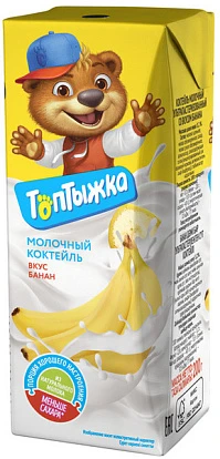 Коктейль молочный банановый 3,2% 200 г Топтыжка