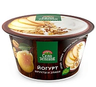 Йогурт Груша-Злаки-Семена льна-Грецкий орех 3,2% 180г Село Зелёное