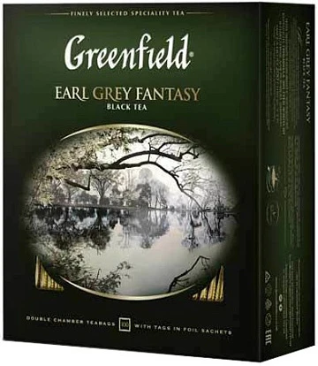 Чай черный Гринфилд Эрл Грей Фэнтези 100 пакетиков Чай черный Гринфилд Эрл Грей Фэнтези 100 пакетиков