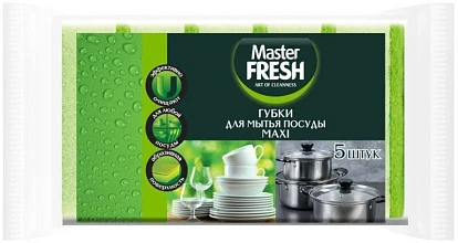 Губки для мытья посуды макси 5 шт. Мастер Фреш