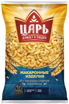 Макаронные изделия Рожки высшего сорта Царь 400 г Союзпищепром