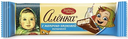 Шоколад Аленка с молочно-злаковой начинкой 45 г Красный Октябрь