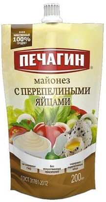 Майонез с перепелиными яйцами 200 мл Печагин Майонез с перепелиными яйцами 200 мл Печагин