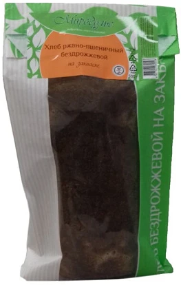 Хлеб бездрожжевой ржано-пшеничный 500 г Миродолье