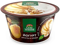 Йогурт груша-злаки-семена льна-грецкий орех 3,2% 180 г Село Зелёное
