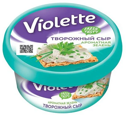 Творожный сыр с зеленью Виолетта 140 г Карат Творожный сыр с зеленью Виолетта 140 г Карат