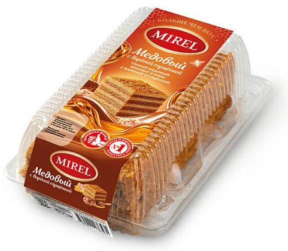 Замороженный торт Медовый на вареной сгущенке 250 г Мирель