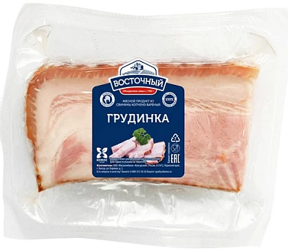 Грудинка из свинины копчено-вареная кат. В 330 г Восточный Грудинка из свинины копчено-вареная кат. В 330 г Восточный