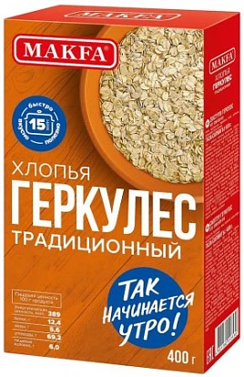 Хлопья Геркулес традиционный 400 г Макфа