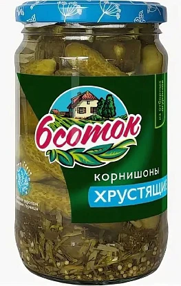 Корнишоны Хрустящие 6 соток 350 мл