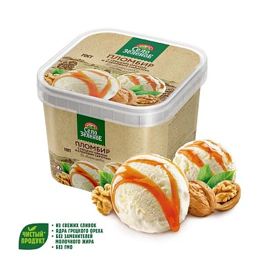 Пломбир с грецким орехом и кленовым сиропом 15% 450 г Село Зелёное