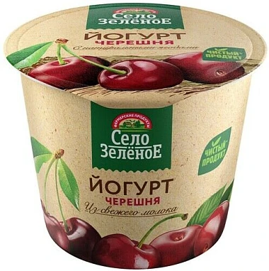 Йогурт с черешней 3,5% 120 г Село Зелёное