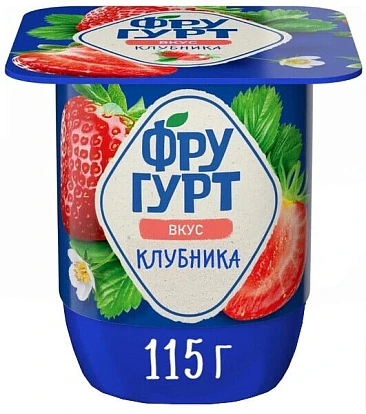 Йогурт с клубникой 2,5% 115 г Фругурт