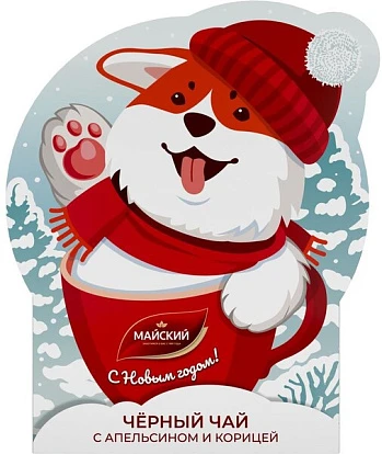 Чай черный Зимний сюрприз с апельсином и корицей 20 г Майский Чай черный Зимний сюрприз с апельсином и корицей 20 г Майский