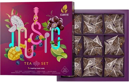 Набор чая ассорти Мьюзик Ти Сет 36 пирамидок Кертис Набор чая ассорти Мьюзик Ти Сет 36 пирамидок Кертис