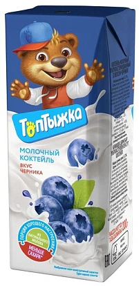 Коктейль молочный черничный 3,2% 200 г Топтыжка