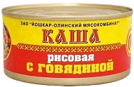 Каша рисовая с говядиной №8 325 г Йола