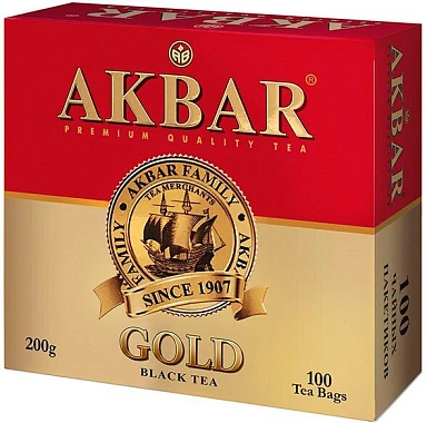 Чай черный Акбар Голд 100 пакетиков Чай черный Акбар Голд 100 пакетиков