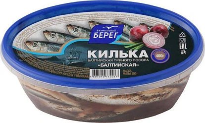 Килька пряного посола Ленинградская обыкновенная 400 г Балтийский берег