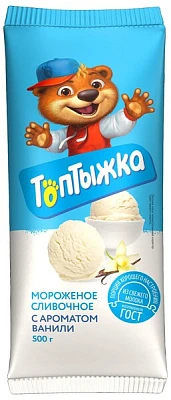 Пломбир ванильный 12% 500 г Топтыжка