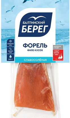Форель филе-кусок слабосоленая 100 г Балтийский берег