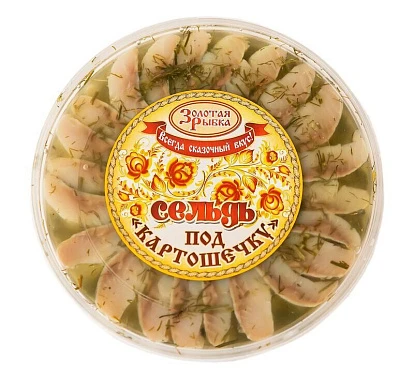 Сельдь филе-кусочки в масле Под картошечку 180 г Золотая рыбка