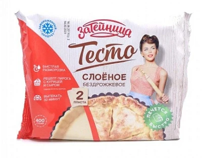 Тесто слоеное бездрожжевое Затейница 400 г Союзпищепром