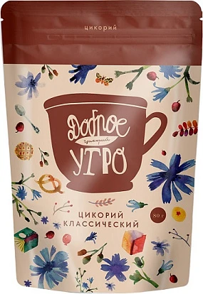 Цикорий натуральный растворимый порошкообразный Классическйи 80 г Добрыня Русь