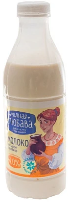 Молоко питьевое топленое 4% 900 мл Родная Любава