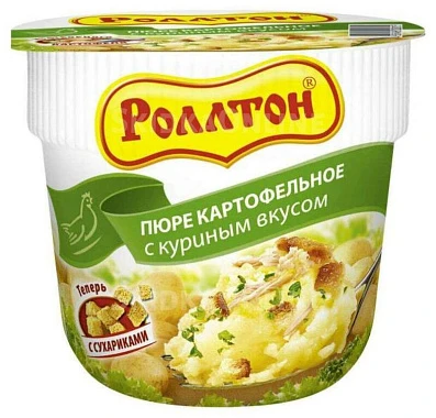 Пюре картофельное быстрого приготовления Роллтон со вкусом курицы 40 г Пюре картофельное быстрого приготовления Роллтон со вкусом курицы 40 г