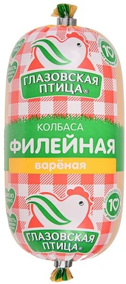 Колбаса вареная куриная Филейная 400 г Глазовская птица
