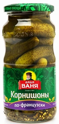 Корнишоны консервированные По-французски 460 г Дядя Ваня
