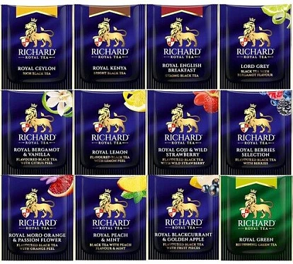 Набор чая ассорти Роял Селекшн оф Премиум Тис 12 видов по 6 шт. Ричард Набор чая ассорти Роял Селекшн оф Премиум Тис 12 видов по 6 шт. Ричард