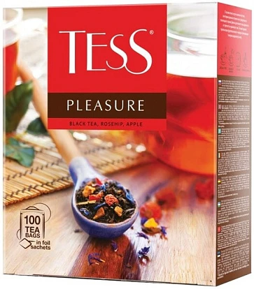 Чай черный с шиповником и яблоком Тесс Плежа 100 пакетиков