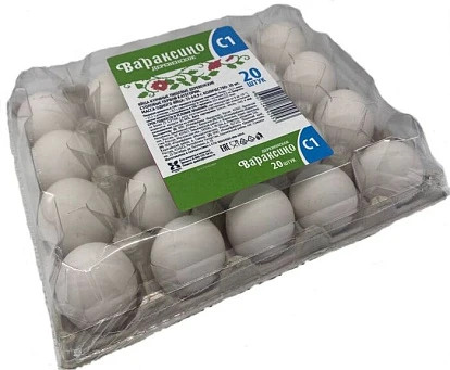 Яйцо 1-й категории Деревенское 20 шт. ПТФ Вараксино