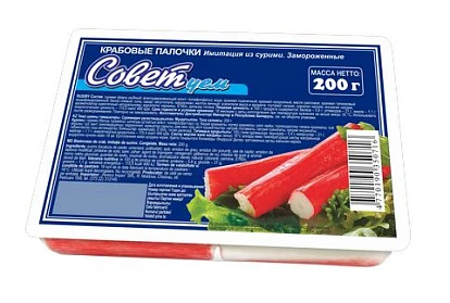 Крабовые палочки замороженные СОВЕТуем 200 г VICI Крабовые палочки замороженные СОВЕТуем 200 г VICI