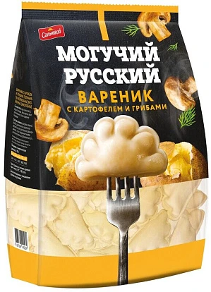 Вареники с картофелем и грибами Могучий Русский 900 г Сальников Вареники с картофелем и грибами Могучий Русский 900 г Сальников